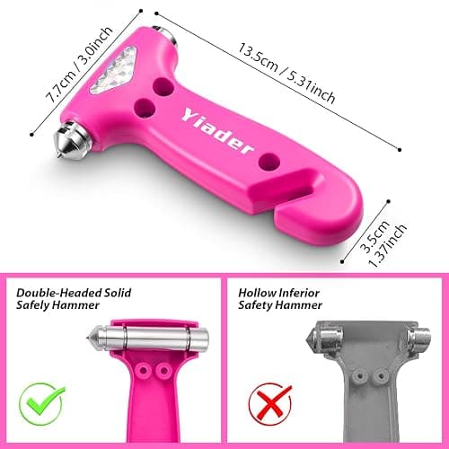 Yiader Window Breaker, 3-in-1 Emergency Escape Tool with Car Window Breaker and Seatbelt Cutter, Car Safety Hammer Car Essentials Tool for Women thumbnail 2