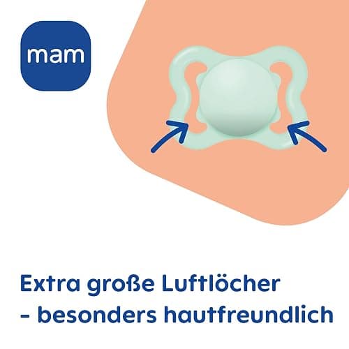 MAM Supreme Schnuller im 2er-Set, Baby Schnuller für eine gesunde Zahn- und Kieferentwicklung, beugt Hautreizungen vor, mit Schnullerbox, 0-6 Monate, Bär/Blätter - Bär/Blätter - 2er-Set thumbnail 6