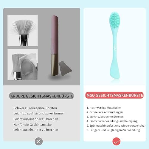 MSQ 2 Facial Cleansing Brush,Silicone Face Mask Brush,Face Exfoliator Brush | Silicone Facial Mud Mask Applicator Brush for Mud, Clay,Charcoal Mixed Mask thumbnail 3