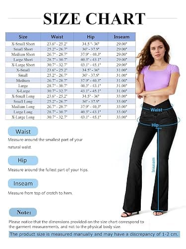 BlueRose Flare Jean Leggings for Women,Bell Bottom Jeans for Women Knit Crossover High Waisted Bootcut Jean thumbnail 4