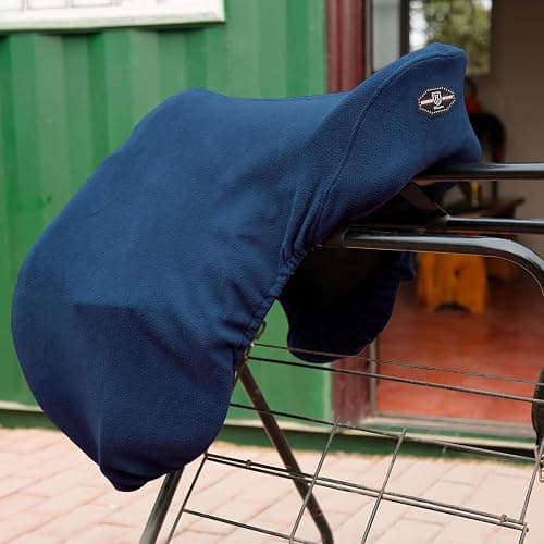 Harrison Howard Lightweight Dust Prevention Machine Washable Fleece Saddle Cover for GP/CC-Blue - Image 1