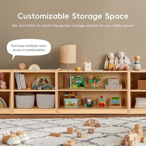 OOOK Montessori Shelf, Toy Organizers and Storage, 2-Tier Toddler Bookshelf Suitable for Classroom, Kindergarten, Kids Room, Playroom and Daycare Center thumbnail 8