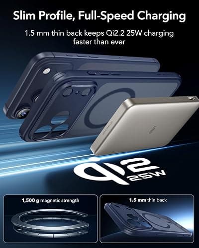 ESR for iPhone 17 Pro Max Case, Camera Control, Compatible with MagSafe, Shockproof Military-Grade Protection, Magnetic Phone Case for iPhone 17 Pro Max, Classic Hybrid Case, Frosted Blue thumbnail 5