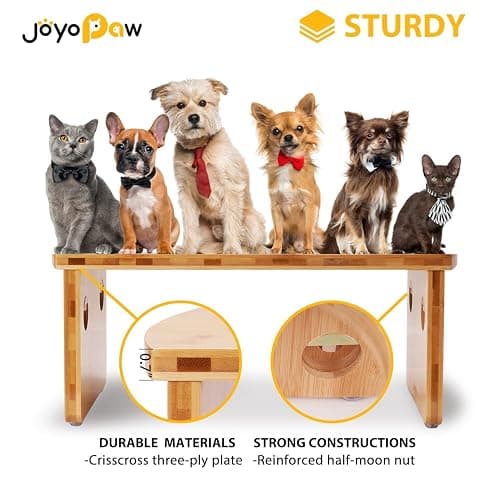 Elevated Dog Bowls, Bamboo Raised Dog Bowl for Large Dogs, with 2 Stainless Steel Bowls (13'' Tall-68oz Bowl) thumbnail 4