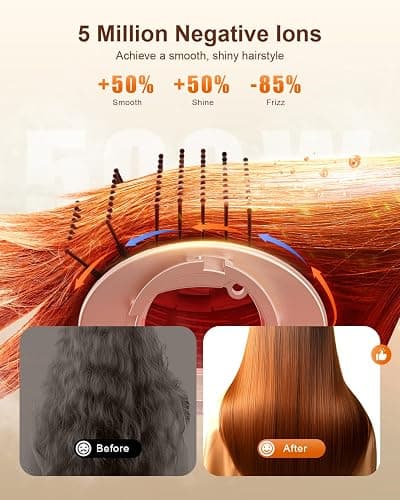 Tqcir 5-in-1 Hot Air Styler, Powerful Hair Dryer with Auto-Wrap Curlers | Anti-Frizz Blow Dryer for Fast Drying Curling Straightening Volumizing, Adjustable Heat & Speed,Storage Case thumbnail 4