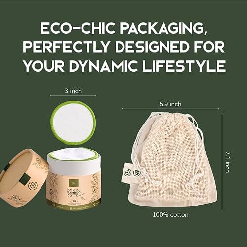 Greenzla Reusable Makeup Remover Pads (20 Pack) Washable Laundry Bag & Round Box for Storage, Reusable Bamboo Cotton Rounds for All Skin Types - Reusable Cotton Rounds for Face - Reusable Cotton Pads - 20 Count (Pack of 1) - White thumbnail 6