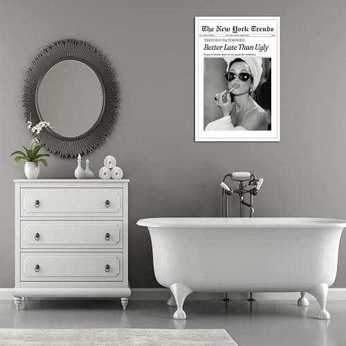 Vintage Better Late Than Ugly Newspaper Posters Black And White Canvas Wall Art Funky Girl Aesthetic Preppy Prints Painting For Home Bedroom Dorm Wall Decor 8x10in Unframed thumbnail 7