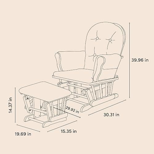 Storkcraft Hoop Custom Glider and Ottoman, White/Slate Gray Swirl thumbnail 3