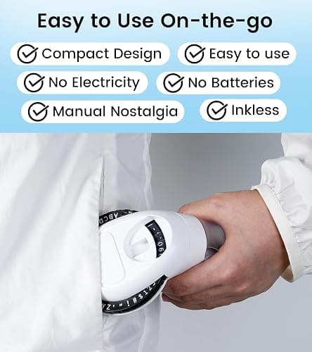 EazeID Embossing Label Maker Machine with Tapes, Manual Embossed Label Maker Retro, Vintage Embosser Labeler 3/8 Inch 9mm 3D Waterproof-Labels for Scrapbooking Supplies Kids DIY Craft Home Office Use thumbnail 5