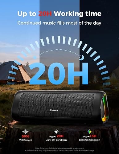 Bluetooth Speaker Gifts for Men: Portable Wireless, IPX5 Waterproof, White Elephant Gifts for Adults, Stocking Stuffers for Teens Boy Girl, Up to 20H Playtime, TWS Pair, for Home/Party/Outdoor (Black) thumbnail 5