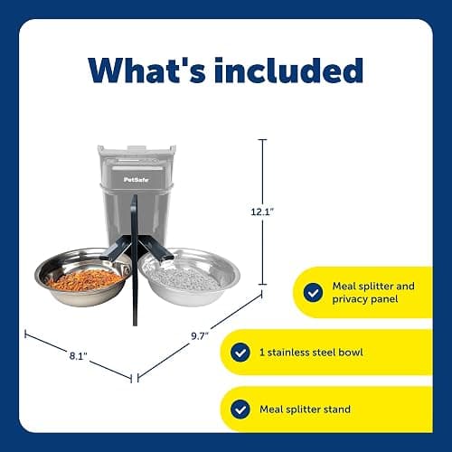 PetSafe 2-Pet Meal Splitter with Bowl - Designed for PetSafe Smart Feed and Healthy Pet Simply Feed Automatic Cat Feeder - No-Mess Food Dispensing - Includes Privacy Panel thumbnail 3