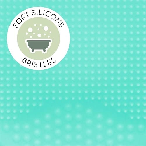 S&T INC. Exfoliating and Massaging Cradle Cap Bath Brushes for Baby, Silicone - 2 Inch x 2.5 Inch, Grey and Teal, 2 Pack thumbnail 4