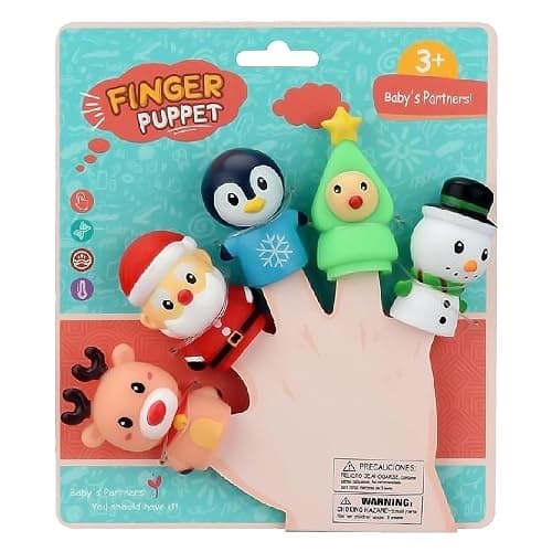 CCINEE 5 Pieces Christmas Finger Puppets Toys for Kids Elk Santa Claus Snowman Christmas Tree Character Party Favors Goodie Bag Fillers thumbnail 4