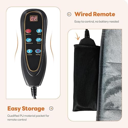 Sweetcrispy Full Body Massage Mat, Heating Pad with Massager, Vibrating Heating Pad for Back Pain, Leg, Full Body, with 10 Motors and 9 Speed Settings, Gift for Dad Mom thumbnail 5