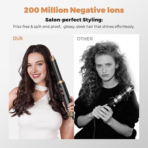 5 in 1 Blow Dryer Brush, Negative Ion Hair Dryer Brush Set Upgrade Hot Air Brush Air Styler Curling Wrap Air Curler, Curling Iron Hair Styling Tools As A Gift for Straight/Curl/Drying/Smoothing thumbnail 4