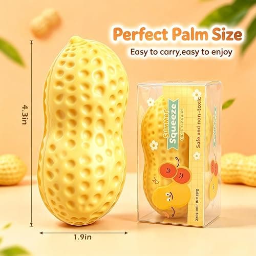 Crunchy Peanut Squishy, ASMR Stress Ball,textured sensory squishy toys | Moldable crunchy squishies Peanut Fidget Toy for Stress Relief,Slow Rising crunchy butter squishy,Gift for Kids & Adults thumbnail 2