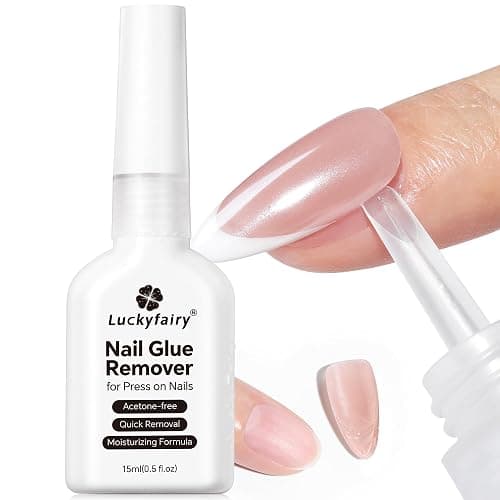 Luckyfairy Nail Glue Remover for Press on Nails, 15ml Acetone-free Nail Polish Remover, Multi-Functional Glue Remover for Nails Tips, Quick Easy Gentle Removal, Not for Gel Polish - Image 1