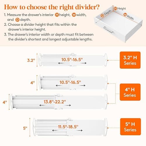Lifewit 12 Pack 4" High Drawer Dividers, Adjustable Drawer Organizer Clothes thumbnail 13