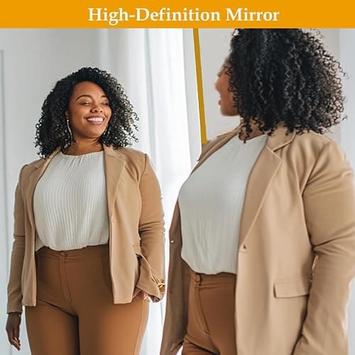 Dewfig Arched Full Length Mirror, 64"*21", Large Floor Mirror with Stand, Full Body Mirror Standing Mirror for Leaning or Hanging Bedroom, Living Room,Dressing Room, Aluminum Alloy Frame, Gold - Gold - 64"L x 21"W thumbnail 4