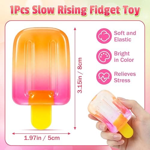 Ice Cream Squishy,Popsicle Squishy, Slow Rising Sensory Fidget Toy for Stress & Anxiety Relief, Summer Party Favors, Birthday Gifts & Classroom Rewards for Adults thumbnail 3