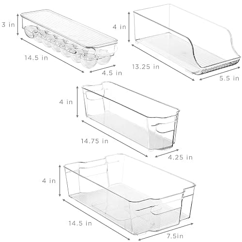 Sorbus Fridge Bins and Freezer Bins Refrigerator Organizer Stackable Food Storage Containers BPA-Free Drawer Organizers for Refrigerator Freezer and Pantry thumbnail 7