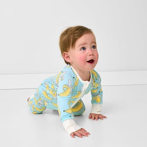 Little Sleepies Pajamas for Baby Boys & Girls, Viscose from Bamboo Baby Pajamas, Snug Baby Sleeper, Toddler PJs, 2-Way Zipper - 12-18 Months - Bananas thumbnail 6