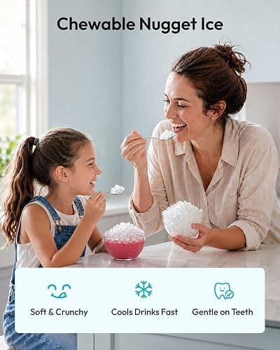 EUHOMY Nugget Ice Maker Countertop, 44Lbs/24H Sonic Ice Maker Machine, Self-Cleaning Pellet Ice Makers with Ice Scoop&Basket, Countertop Pebble Ice Maker for Home/Kitchen/Office thumbnail 4