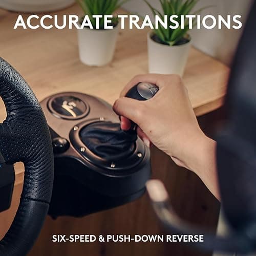 Logitech G923 Racing Wheel and Pedals, TRUEFORCE Force Feedback + Logitech G Driving Force Shifter - Real Leather, For PS5, PS4, PC, Mac - Black thumbnail 7