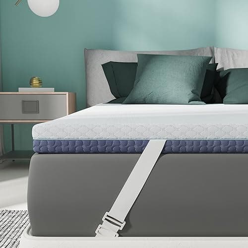 Releep 2 Inch Dorm Mattress Topper Twin XL Size, Memory Foam Mattress Topper for Back Pain Relief, Dorm Room Bed Topper with 2-Sided Breathable Cover, Ergonomic 5-Zone Design, Dorm Room Essentials - Twin XL - 2 Inches