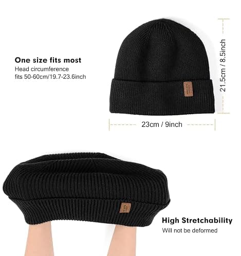 Wmcaps Winter Beanie for Men Women, Fleece Lined Beanie Soft Warm Knit Hat Ski Stocking Cuffed Cap thumbnail 3