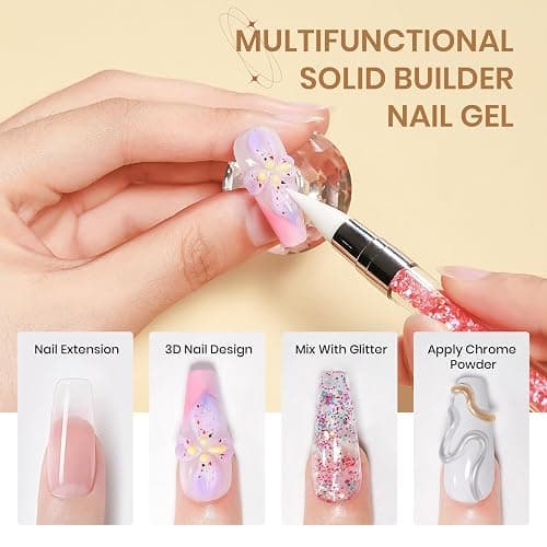 SUPWEE Solid Builder Gel for Nails - 3D Nail Art Gel Clear Non-Stick Hand for Carving Molding Patterns Decoration Extend for Manicure DIY at Home 14g(0.49fl oz) thumbnail 4