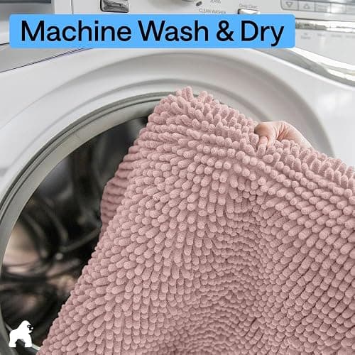 GORILLA GRIP Bath Rug Mat, Thick Soft Absorbent Chenille, Quick Dry Microfiber Mats, Rubber Backing Washable Shower Floor Rugs, US Designed Bathroom Bathmat Home Decor Accessories, 24x17 Dusty Rose thumbnail 9