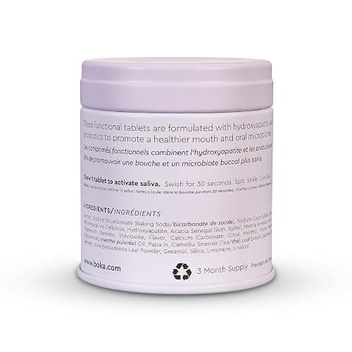 Boka Travel Size Mouthwash Tablets - Hydroxyapatite, Fluoride Free & Alcohol Free - Chewable Tablets to Freshen Breath, Kill Odor Quickly - (90 Pcs, Mint) thumbnail 7