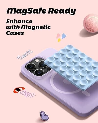 amBand Magnetic Suction Phone Grippy for MagSafe Case, Silicone Cup Sticky Mount for iPhone 12/13/14/15/16 Pro Max/Pro/Plus/Mini, Hands-Free Selfie/Video for TikTok Creator/Influencer, Light Blue - Light Blue thumbnail 2