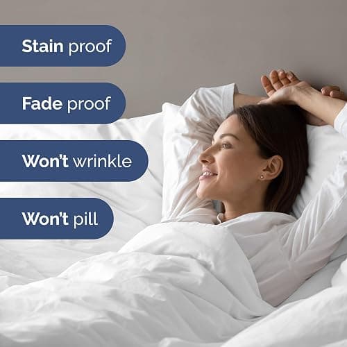 Duvet Cover Full Size Set - Extra Soft Full Size Duvet Cover 80 x 90 with 2 Pillow Shams - Hotel Luxury Quality Easy Care and Fade Free w/ Zipper Closures & Ties - Comfy Breathable Bedding Set (White) - Full - 01 - White (No Comforter) thumbnail 5
