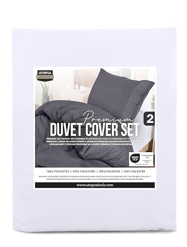 Utopia Bedding Duvet Quilt Cover Set with Pillow cases, Double - Soft Microfibre Polyester (White) - Double - White thumbnail 8