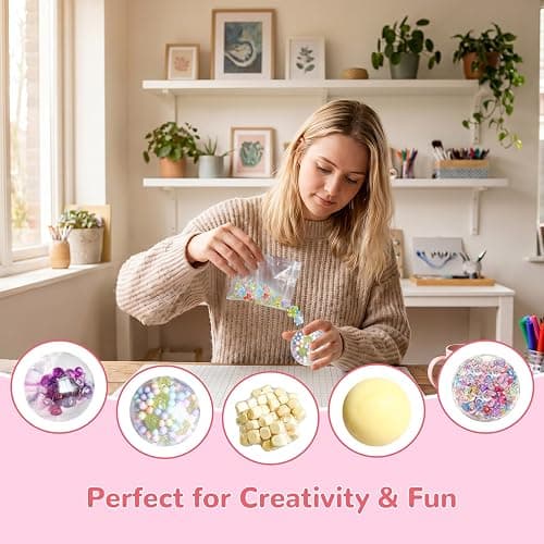DIY Stress Ball Making Kit with Filler - 14 Stress Balls Skins - Squishy Making Kit- DIY Craft Kits Stress Balls - Handmade Make Your Own Stress Ball Kit for Adults - Crunchy Relaxing thumbnail 4