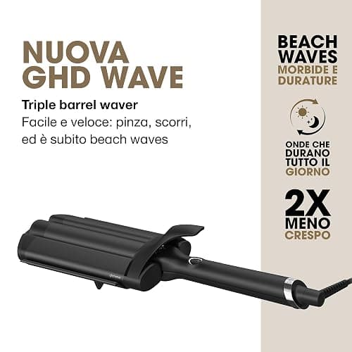 ghd Wave Triple Barrel Waver in Nero - Per Onde Morbide e Naturali Effetto Beach Waves Che Durano Tutto il Giorno - Per Tutti i Tipi di Capelli - (Spina EU) thumbnail 3