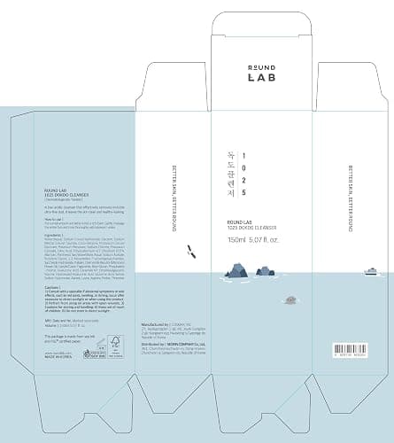 ROUND LAB 1025 Dokdo Cleanser 5.07 Fl Oz, Low pH Facial Cleanser for Sensitive Skin, Rich Soft Bubbles for Deep Cleansing and Makeup Removal, Hydrating Face Wash with Deep Sea Water, Korean Skin Care thumbnail 7