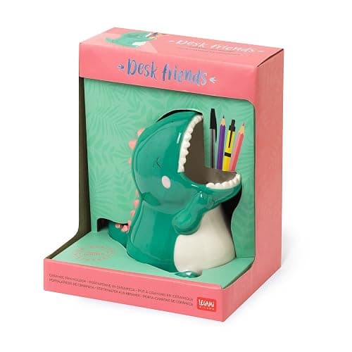 LEGAMI - Porte-stylos en céramique, Dino Théme, Desk Friends, peint à la main, Idée cadeau, Organisateur de bureau thumbnail 4