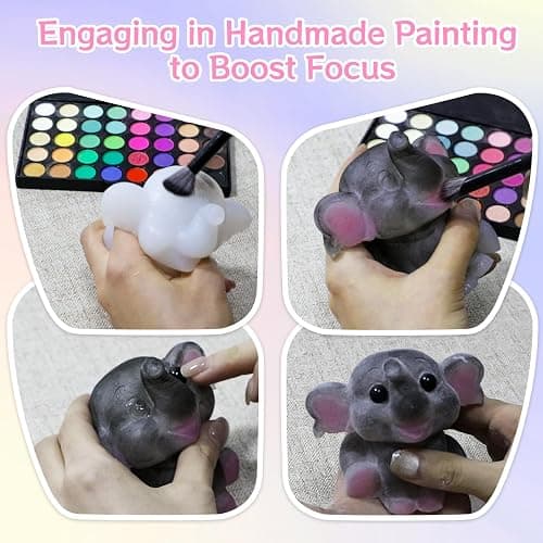 Taba Squishy Kit - Make Slow-Rising Fufu Soft Squishies with Animal Molds & A:B Ratio Liquid Silicone Gel for Crafting Lovers (14oz) thumbnail 6