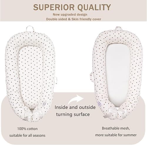 EAQ Baby Nest Pod for Newborn,Baby Sleep Pod Soft Breathable 100% Cotton Napping or Traveling for 0-12 Months,Travel & Baby Essential Gift for Newborn thumbnail 6