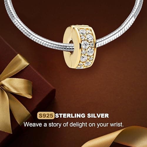 Annmors Clip Stoppers for Bracelets 925 Sterling Silver Safety Chain Security for Women Charm Bracelets thumbnail 4