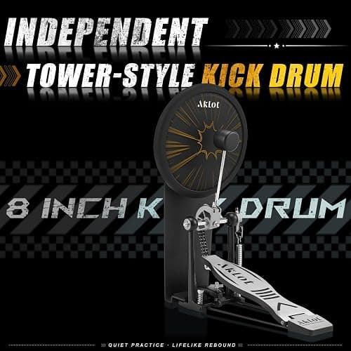 AKLOT Expanded-Size Electric Drum Set: 12'' Two-Piece Standalone Hi-Hat, Independent Kick Drum and 10'' Dual-Zone Snare, 12'' Triple-Zone Ride Cymbal, All Mesh Heads, 460 Sounds, USB MIDI (B-CORE541) thumbnail 7