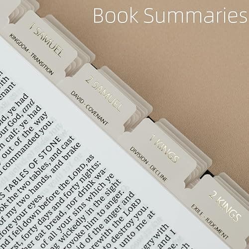 UPAFEXXI-Laminated Bible Tabs with Book Summaries(Gold Foil Embossed Lettering), Bible Tabs for Women and Men, Reposition Large Print Stickers, Easy to Read, 80Chapters Labels for Easy Navigation thumbnail 2