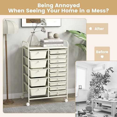15 Drawer Rolling Storage Cart thumbnail 8