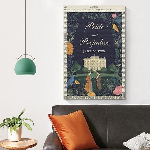 Jane Austen -Pride And Prejudice Literature Vintage Book Poster Canvas Wall Art, High-Definition Printing, Modern Aesthetics, Home, Office, Living Room, Bedroom, Room Aesthetic Decoration08x12inch(20x30cm) thumbnail 4