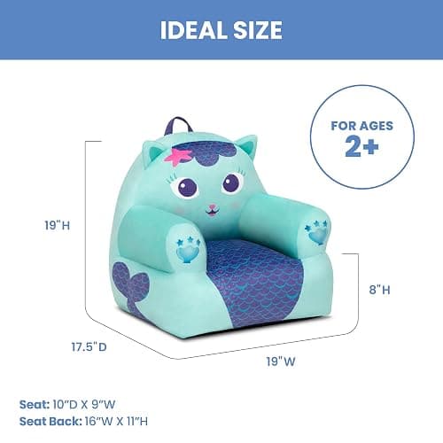 Delta Children - Gabby's Dollhouse Cozee Buddy Kids Chair, Blue thumbnail 3