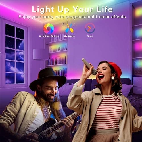 DAYBETTER RGB Smart IC LED Strip Lights, LED Lights with Built-in IC Chips, App-Control, Flexible Dream Color Lights for Bedroom, Holiday Decor, 100 ft(1 Roll) thumbnail 5
