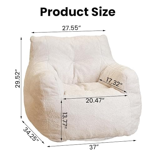 Cvortll Bean Bag Chairs for Adults Kids, Bean Bag Chair with Filler, Fluffy Lazy Sofa, Comfy Cozy BeanBag Chair with Memory Foam for Small Spaces, Bedroom, Living Room, Dorm thumbnail 2